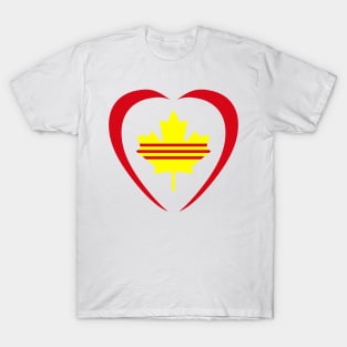 Canadian Vietnamese (South) Multinational Patriot Flag (Heart) T-Shirt